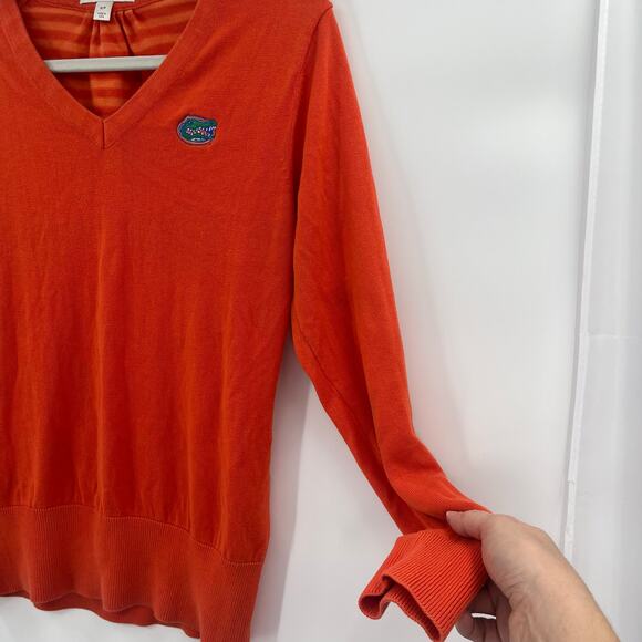 Cutter & Buck Gators Men Sweater Sz S Orange Stripe Preppy Tailgate Florida Fall - Picture 4 of 16
